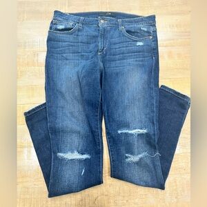 Joes Jeans dark denim distressed ankle skinny women’s jeans pants